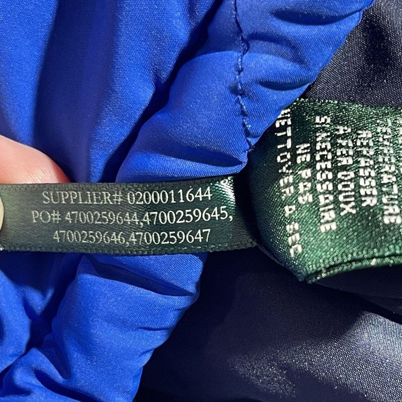 Lauren Ralph Lauren Diamond Quilted Vest Royal Blue w/ Black Zippered Size XL​ - Picture 10 of 10